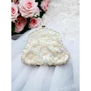 Vintage Beaded Sequined Wedding Clutch